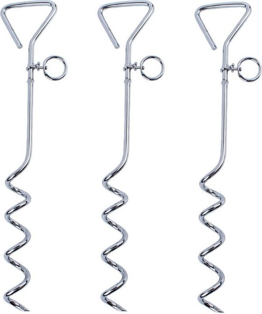 3er Set - Spiralhering, 40 cm Spiralbodenanker, Bodenanker für Trampolin, Camping Erdanker - Sturmsicher, Hering Spiralerdanker, Schraubhering fü...