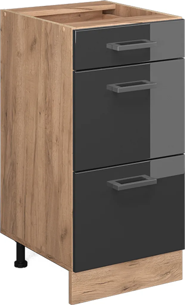 Mobile Base Cucina Vicco R-Line 40cm Cassetti Antracite Lucido
