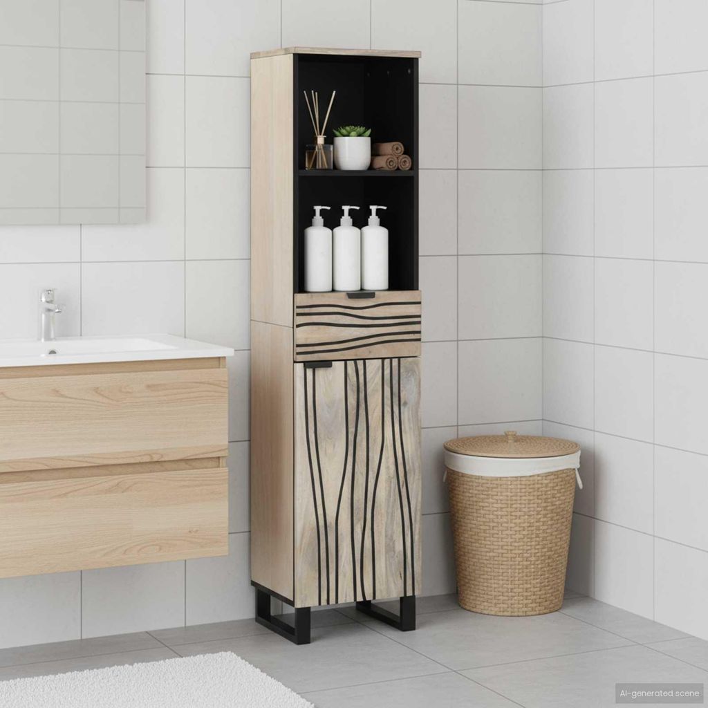 vidaXL Badezimmerschrank Weiß 38 x 33 x 160 cm Holzwerkstoff