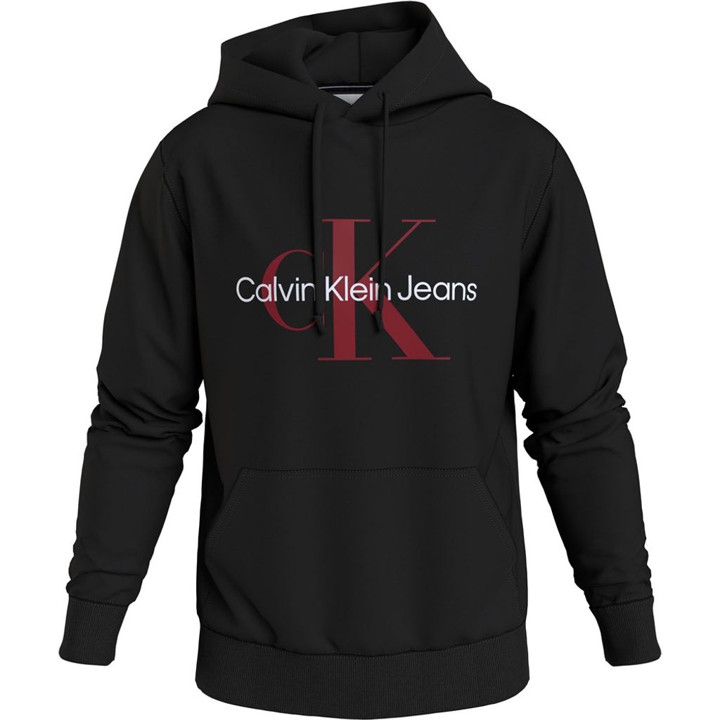Calvin Klein Jeans SEASONAL MONOLOGO REGULAR HOODIE - Hoodie -  black/salsa/black - Zalando.de