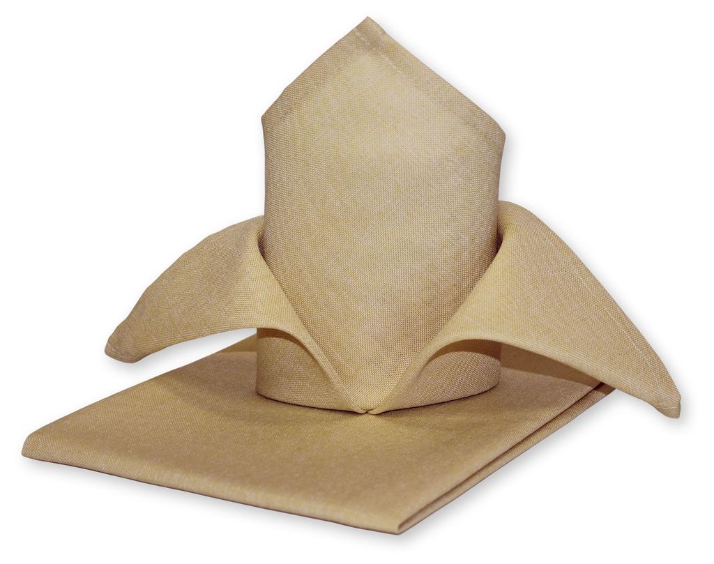 4er Pack Stoff Servietten beige natur Leinenoptik bügelfrei Produktbild 