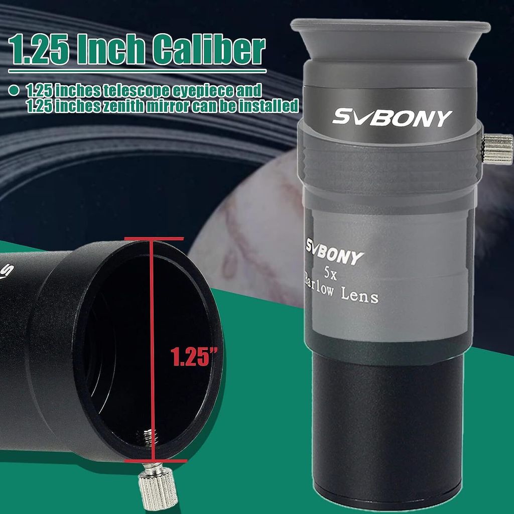 Svbony Barlow Lens 5X, 1,25 palcový kovový Barlow Full Obrázek produktu 4