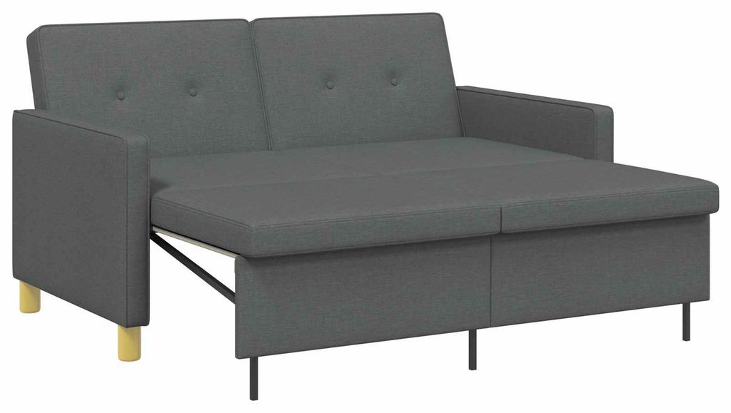 vidaXL Schlafsofa Ausziehbar Dunkelgrau Stoff