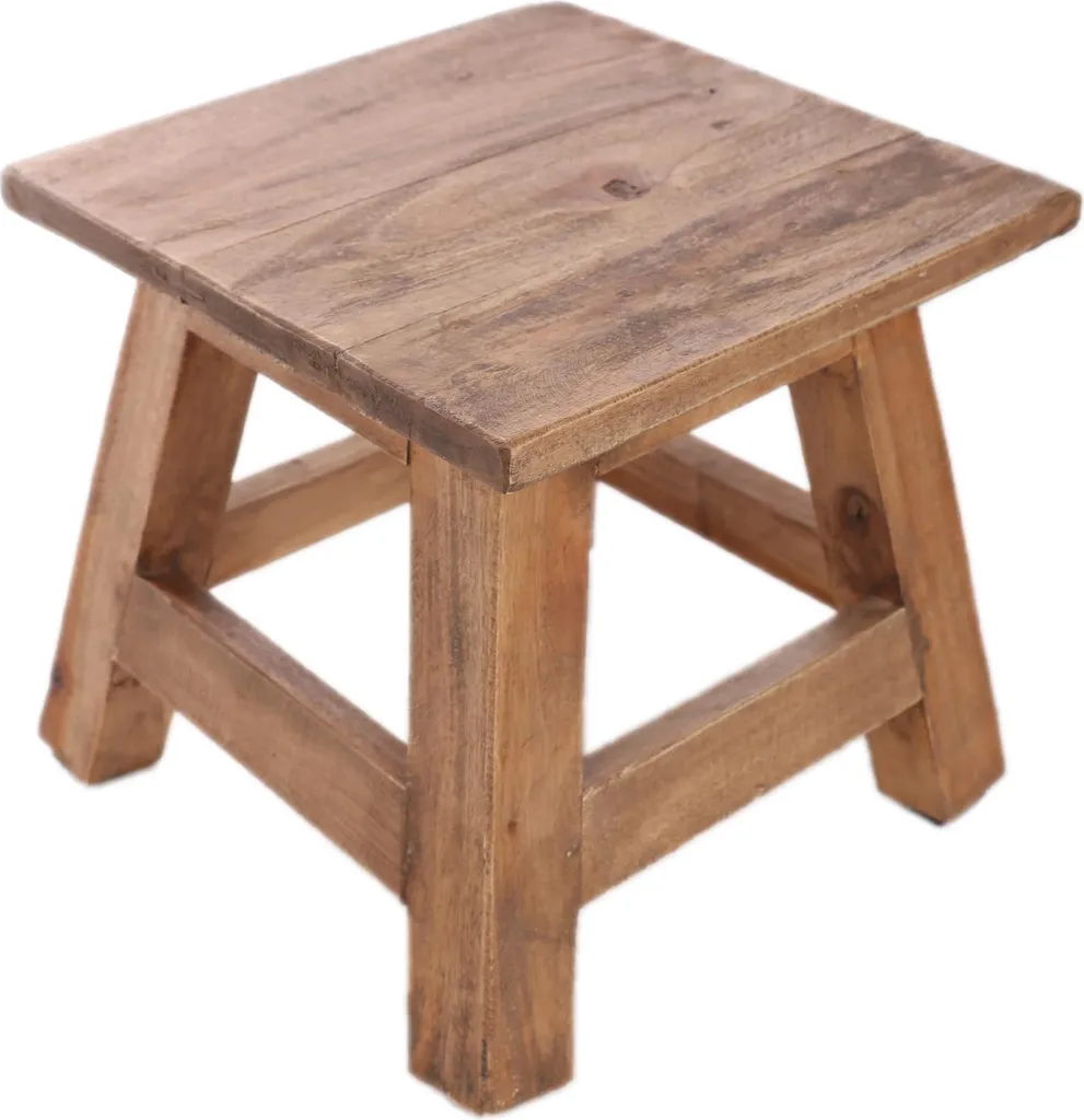 Chaise rustique style tabouret carré en bois de pin pour la cuisine