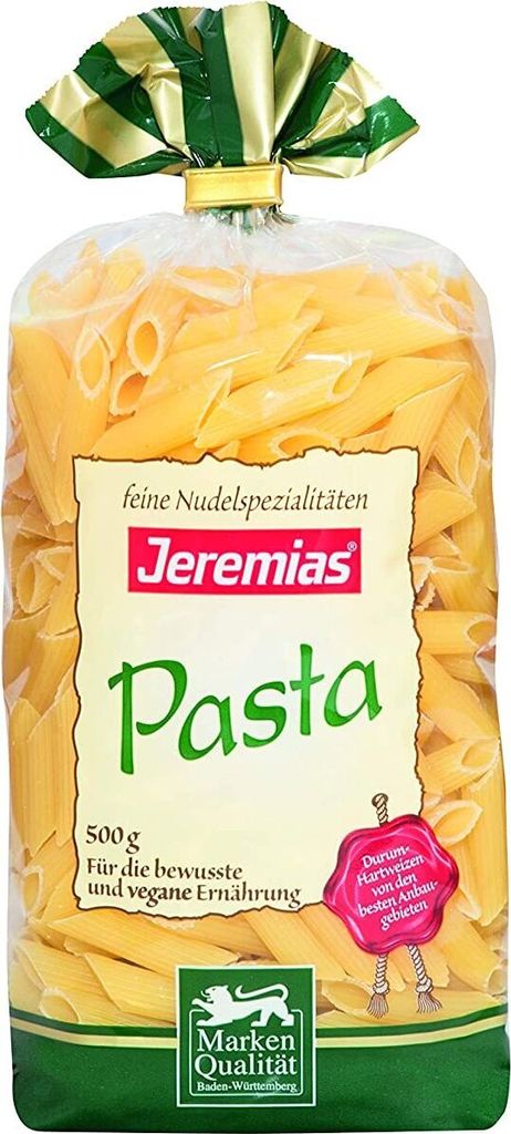 Jeremias Pasta Penne Nudeln aus Hartweizengriess 500g 4er Pack