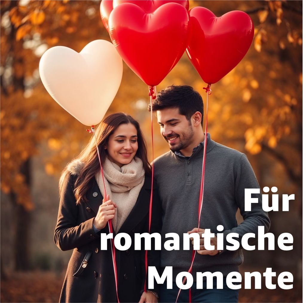 50x Herzballons Luftballons Ballons Luft, Helium - rot-weiß Produktbild 5
