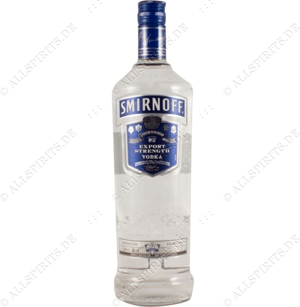 Smirnoff Blue No. 57 Export Strength Premium Vodka , 50%