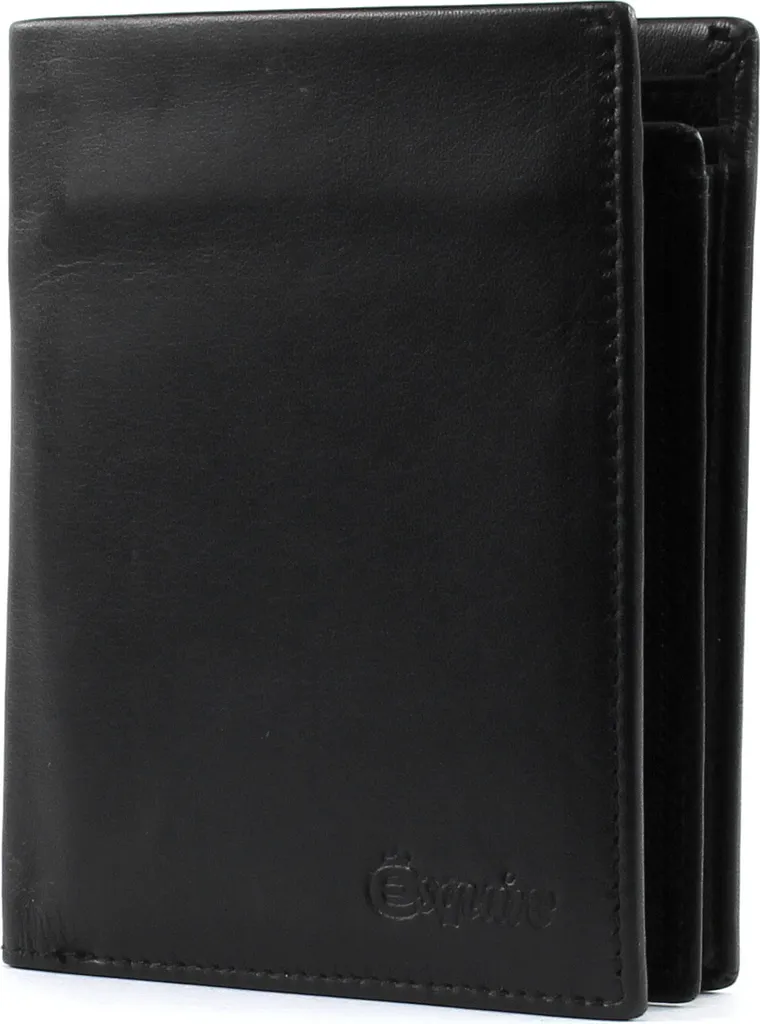 Porte-monnaie Noir Esquire New Silk Cuir Souple Haute Finition Noir