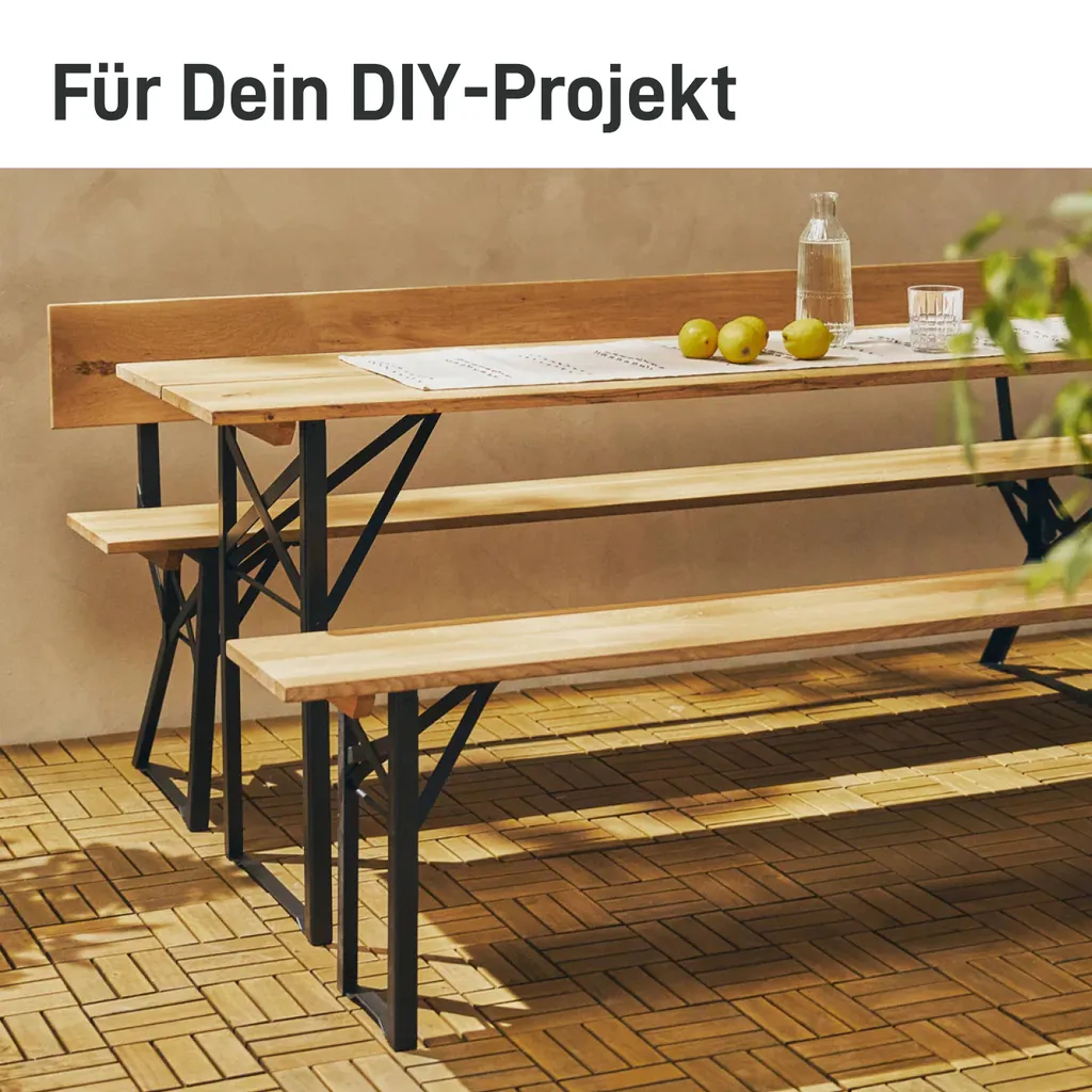Natural Goods Berlin telaio per mobili BIERZELT, set per tenda da birra fai da te, telaio per tavolo pieghevole, telaio per panca, set per tendone, acciaio inox, H100,5 x L43cm - tavolo da bar, verde pastello, 2 pezzi - 4