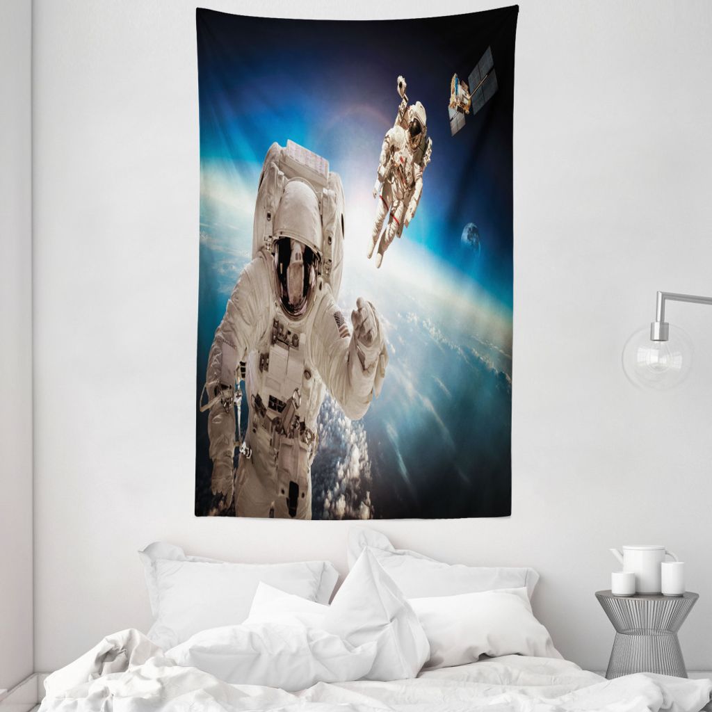 ABAKUHAUS Nebel Wandteppich und Tagesdecke, Die NASA-Astronauten Raumfahrt aus Weiches Mikrofaser Stoff Waschbar ohne Verblassen Digitaldruck, 140 ...