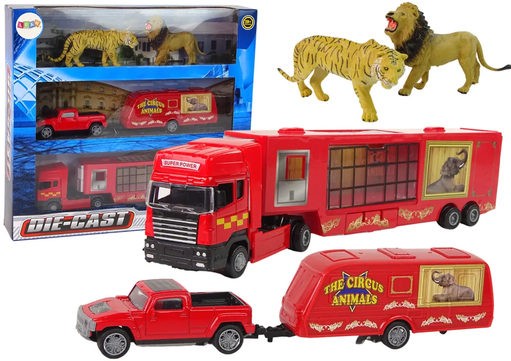 Camion et voiture de cirque jouet incassable pour ranger les animaux