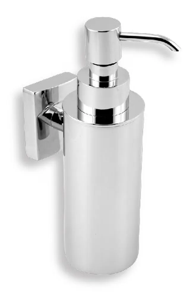 Distributeur de Savon avec Support Mural en Verre et Chrome Metalia 12