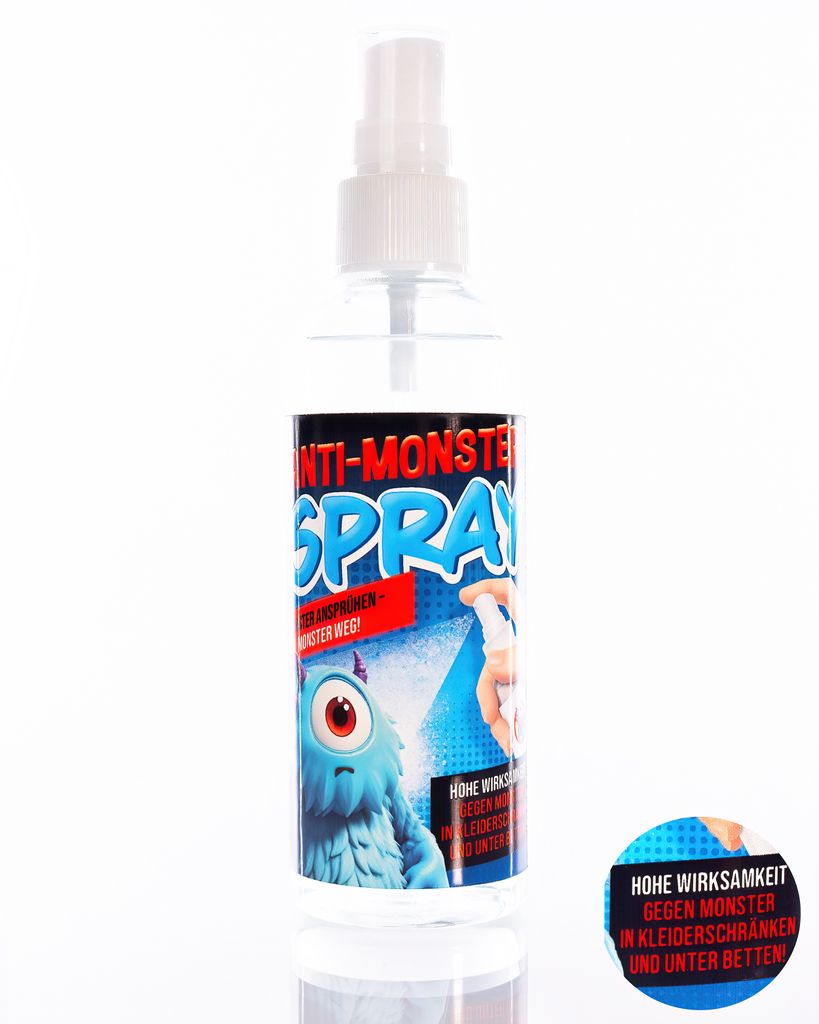 100ml Anti Monster Spray - Zeigen Sie Ihren Kindern wie Monster vertrieben werden können und genießen Sie ruhige Nächte mit glücklichen Kindern...