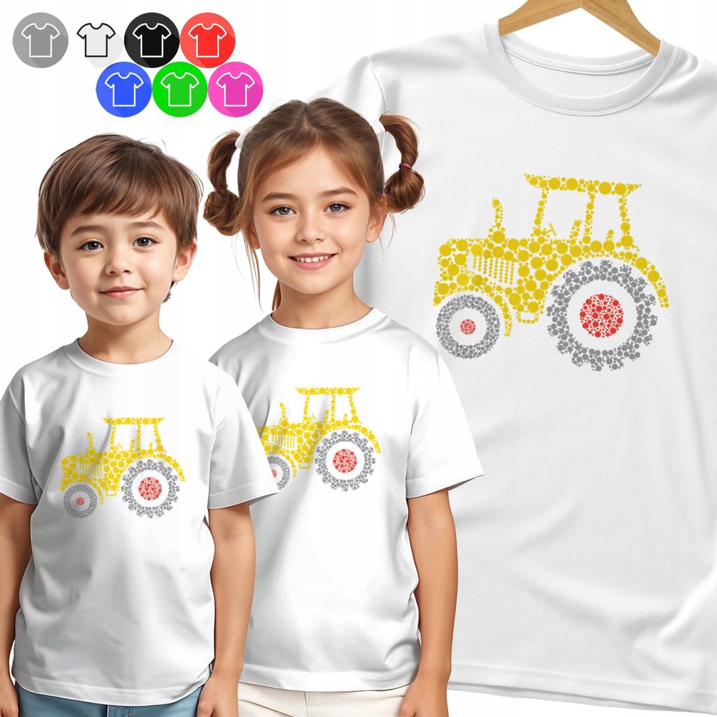 Kinder-T-Shirt - Bunte Punkte Traktor Tag Punkte - 158 Xl