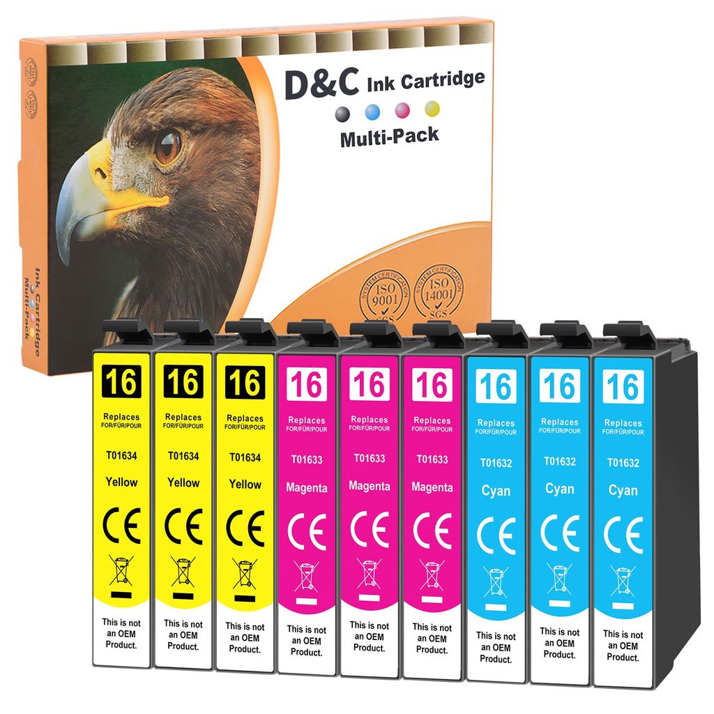 DC 9x Druckerpatronen 16XL Kompatibel für Epson 16 XL 16XL Produktbild 