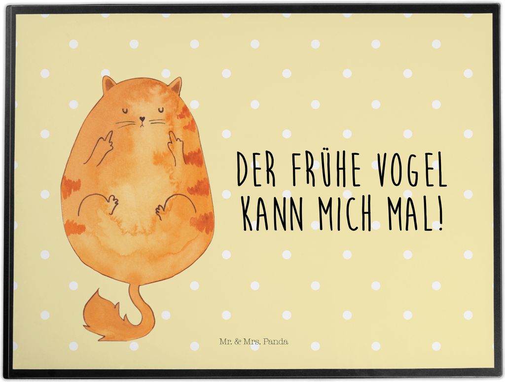 Mr. & Mrs. Panda schreibauflage Katze Frühaufsteher - Gelb Pastell - Geschenk, Genervt, Kaffee, tischschutz, Tiger, malunterlage, schreibtischunte...