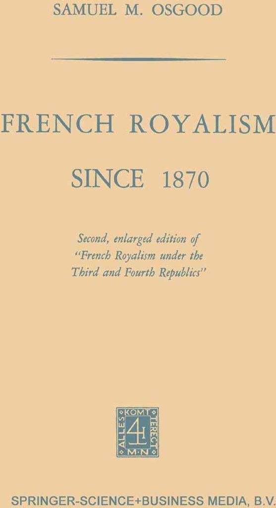 French Royalism Since 1870