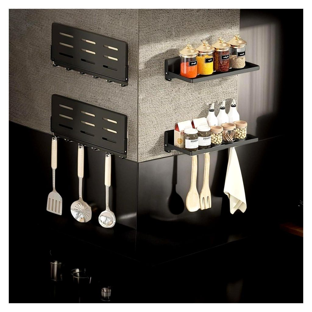 Faltbares Wandregal aus Stahl mit Haken – Platzsparendes Metallregal für Garage, Waschküche und Wohnmobil – Robuste Konstruktion bis 9 kg Tra...
