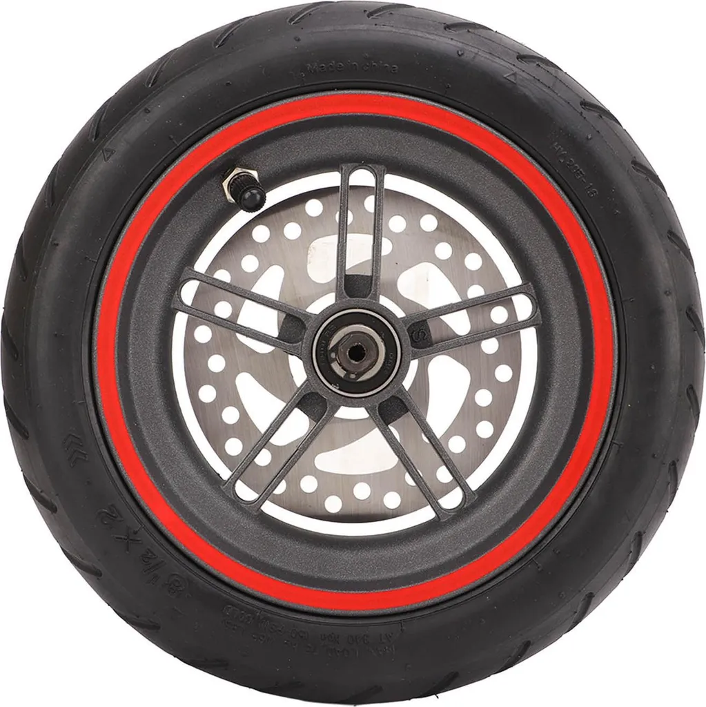 Roue Xiaomi Pro 2 avec Pneu Rouge Renforcé et Disque de Freinage 120 mm