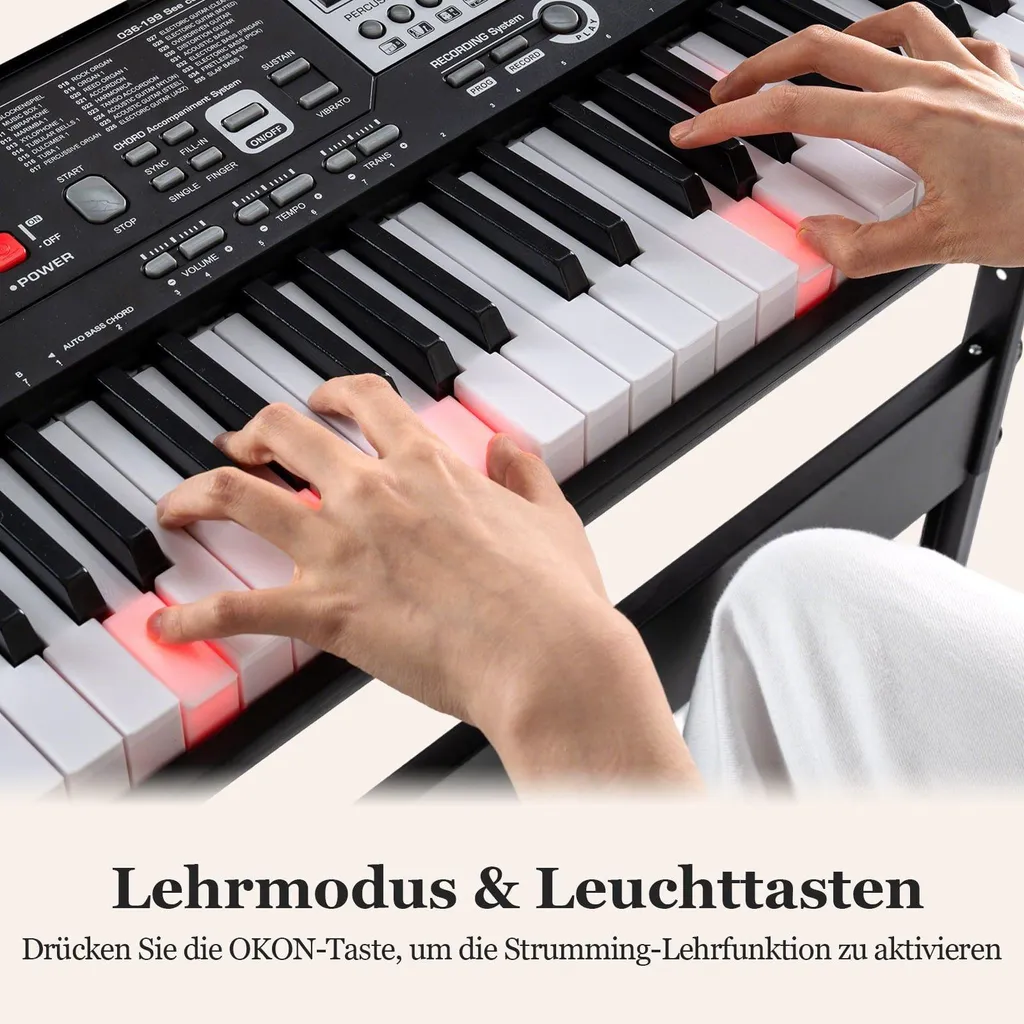 Clavier électronique 61 touches portable avec son stéréo et pied - 4