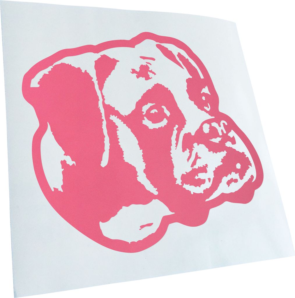 Kiwistar - Autoaufkleber - Boxer Hund - Hellrosa - 50x45cm - Aufkleber für Auto, Laptop, Fahrrad, LKW, Motorrad mehrfarbig JDM Decal Racing