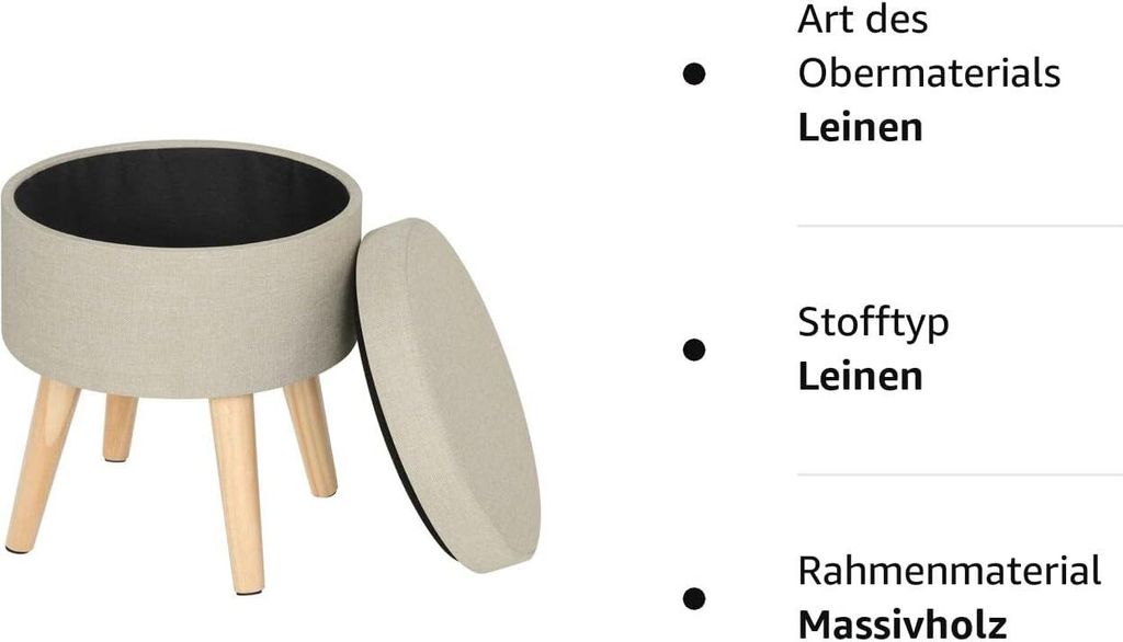 WOLTU Sitzhocker Fußhocker Aufbewahrungsbox mit abnehmbarem Produktbild 10