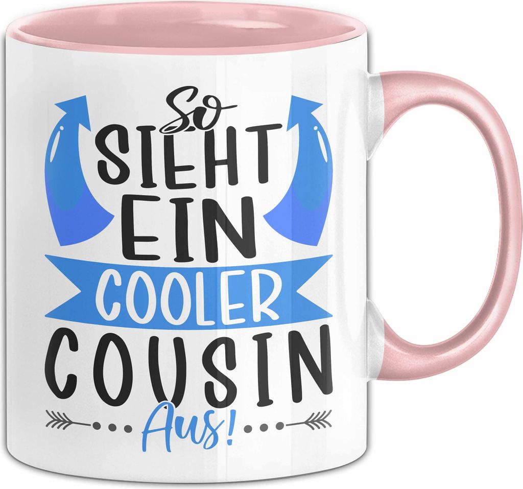 Cousin Tasse Geschenk So Sieht Ein Cooler Cousin Aus Geschenkidee Bester Cousin Kaffee-Becher (Rosa)