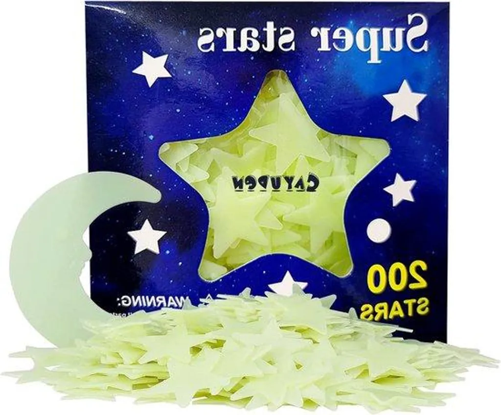 Ensemble étoiles et lune fluorescentes déco plafond chambre d'enfant