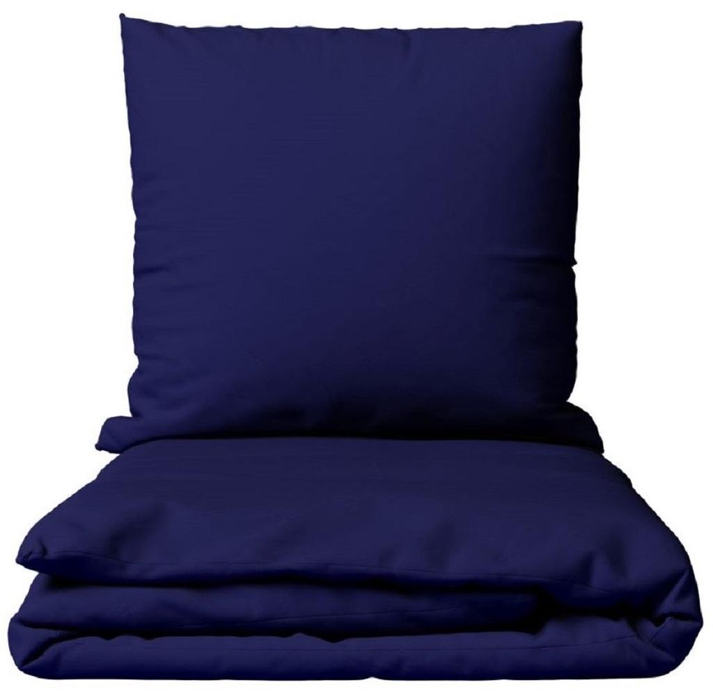 Bettwäsche Set Baumwolle Dunkelblau Renforce 240x220 cm Produktbild 