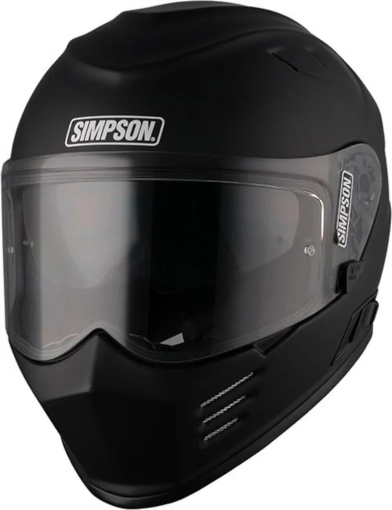 Casque Intégral Moto Noir Mat Simpson Venom Solid 06 ECE 22.06 Taille 2XL