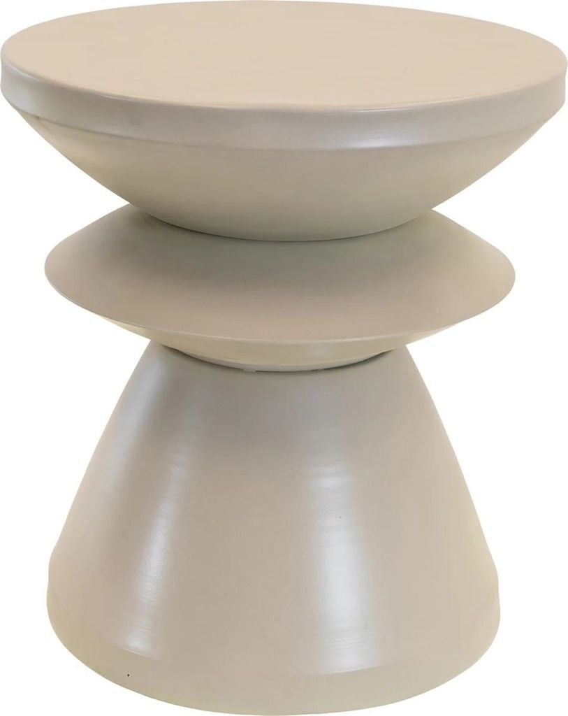 Beistelltisch Designtisch Tisch Lounge Garten Stahl hellgrau Ø36x39,5cm