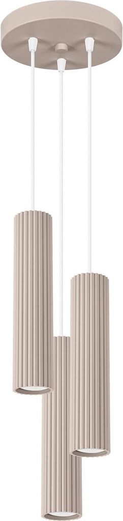 Pendelleuchte Aluminium GU10 IP20 19,5 cm breit H: max. 108 cm Taupe 3-flammig Modern Hängeleuchte