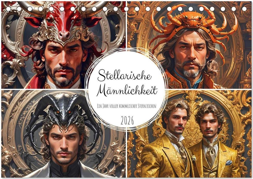 Stellarische Männlichkeit (Tischkalender 2026 DIN A5 quer), CALVENDO Monatskalender