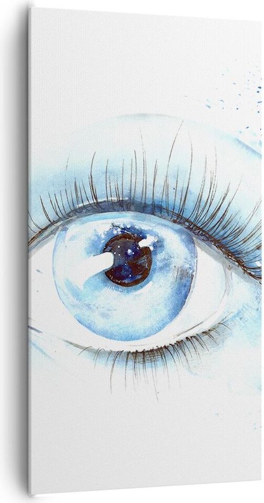 Bild auf Leinwand - Leinwandbild - Auge Blau Welle Mensch - 65x120cm - Wand Bild - Wanddeko - Leinwanddruck - Bilder - Kunstdruck - Wanddekoration ...