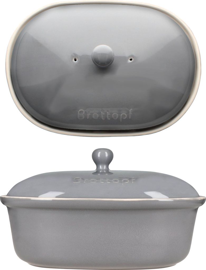 Oskar Brottopf in Grau Brotkasten mit Deckel Brot Toast Produktbild 7