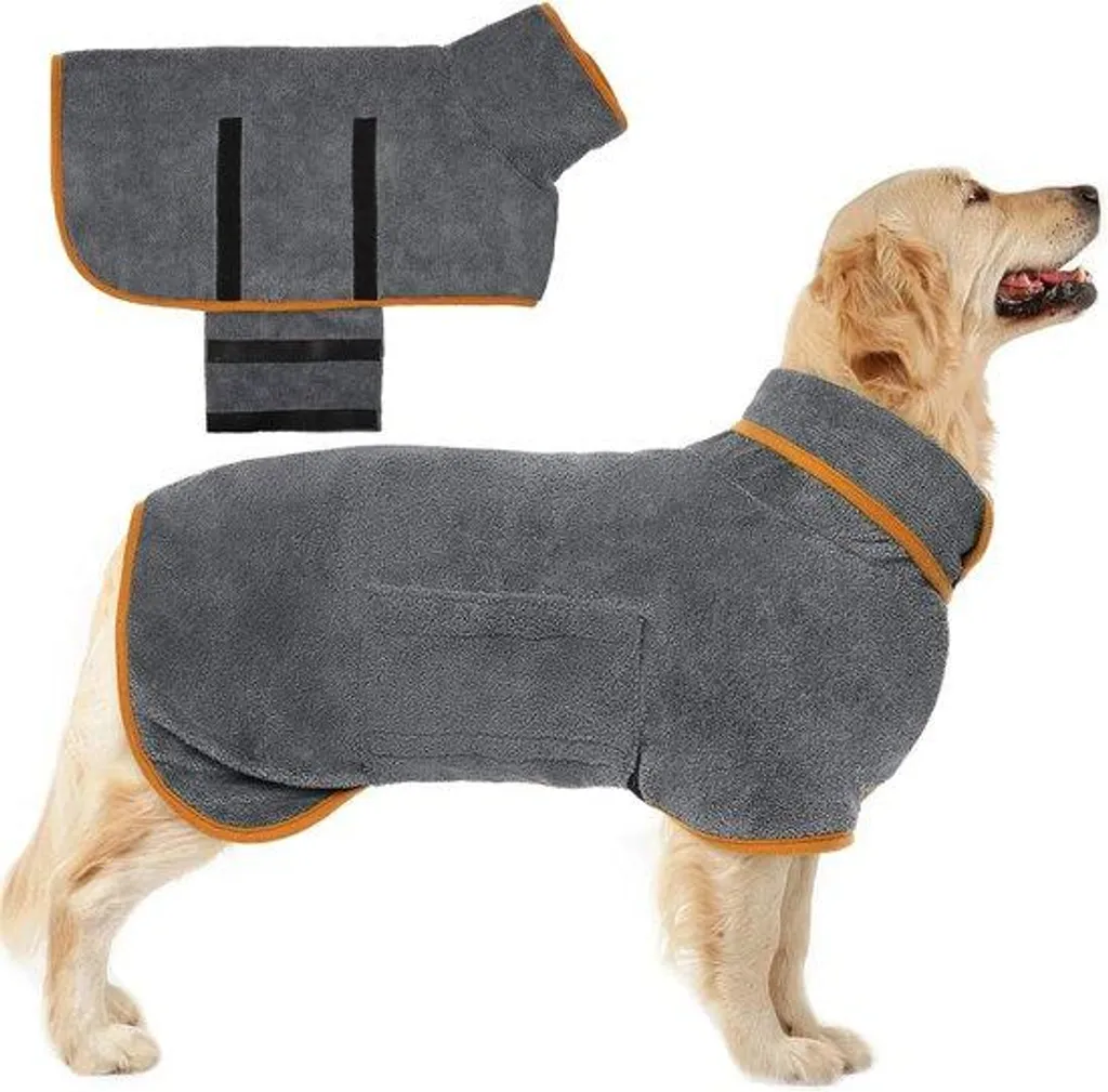 Peignoir pour chien après baignade, idéal pour séchage rapide en M