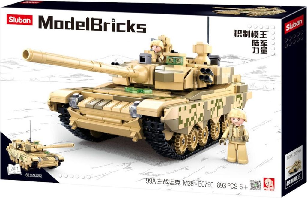 Sluban Model Bricks M38-B0790 Hlavný bojový tank Typ 99A Obrázok produktu 