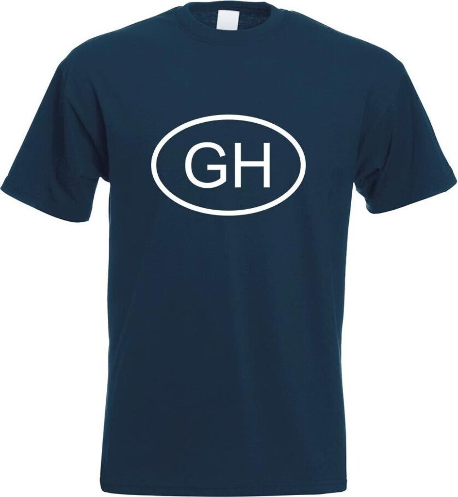 Kiwistar - T-Shirt - Navy - Ghana GH Motiv Bedruckt Funshirt Design Print - mit Motiv Bedruckt - Funshirt Design - Sport - Freizeit - Herren - L