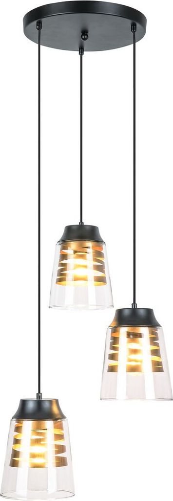 Rabalux 3545 Pendelleuchte 3 Spots Zenaida, E27, schwarz, rund, Modern, ø400mm