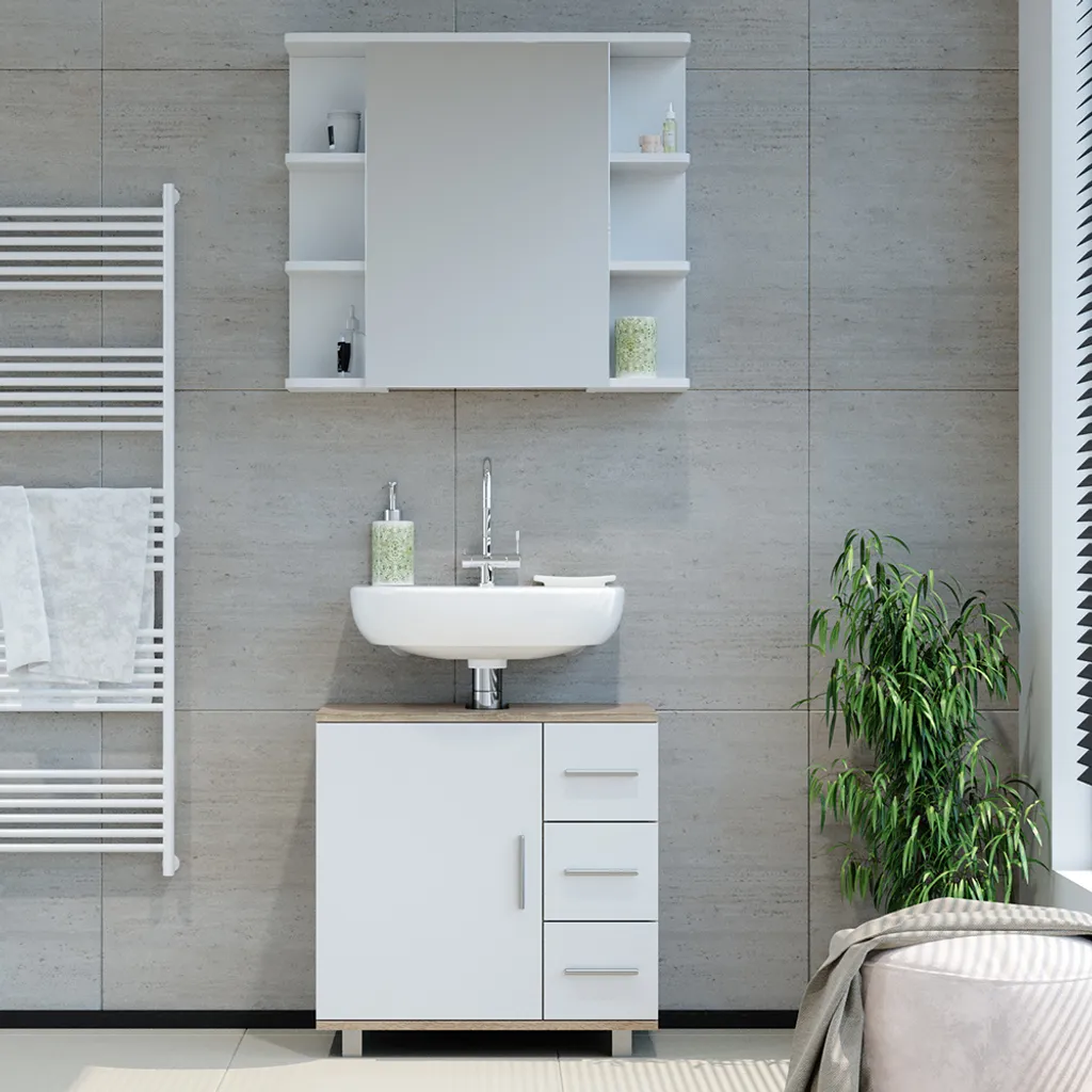 Ensemble meuble de salle de bain Vicco Ilias coloris chêne Sonoma - 4
