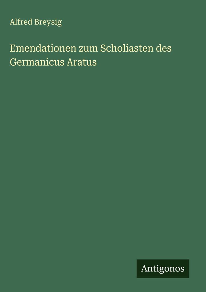Emendationen zum Scholiasten des Germanicus Aratus