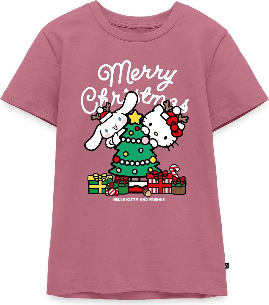 Spreadshirt Hello Kitty Und Cinnamoroll Weihnachten Teenager Premium T-Shirt, 158/164 (12 Jahre), Mauve