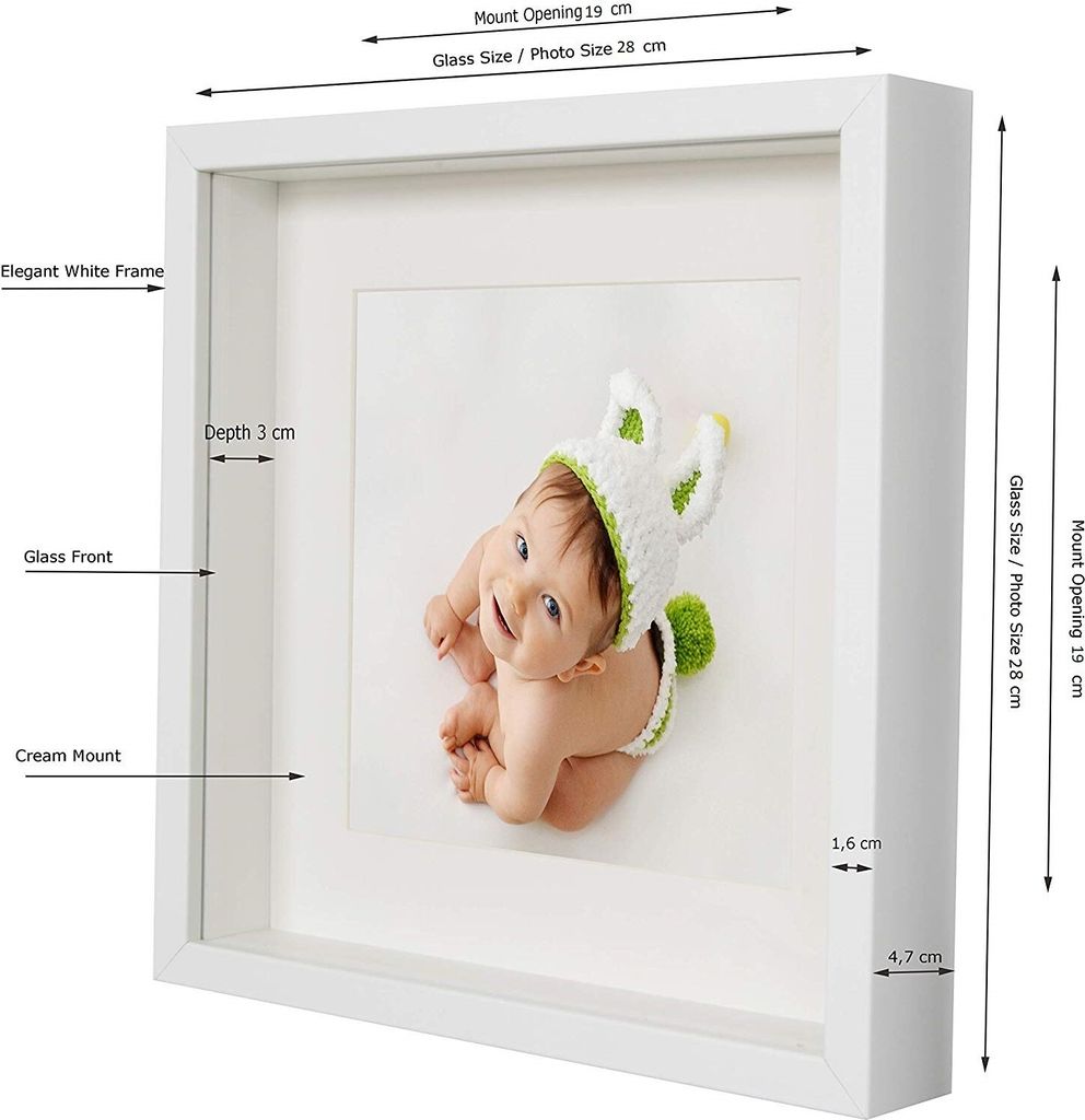BD ART 28x28 cm Box 3D obrazový rám s paspartou 20x20 cm, Obrázok produktu 