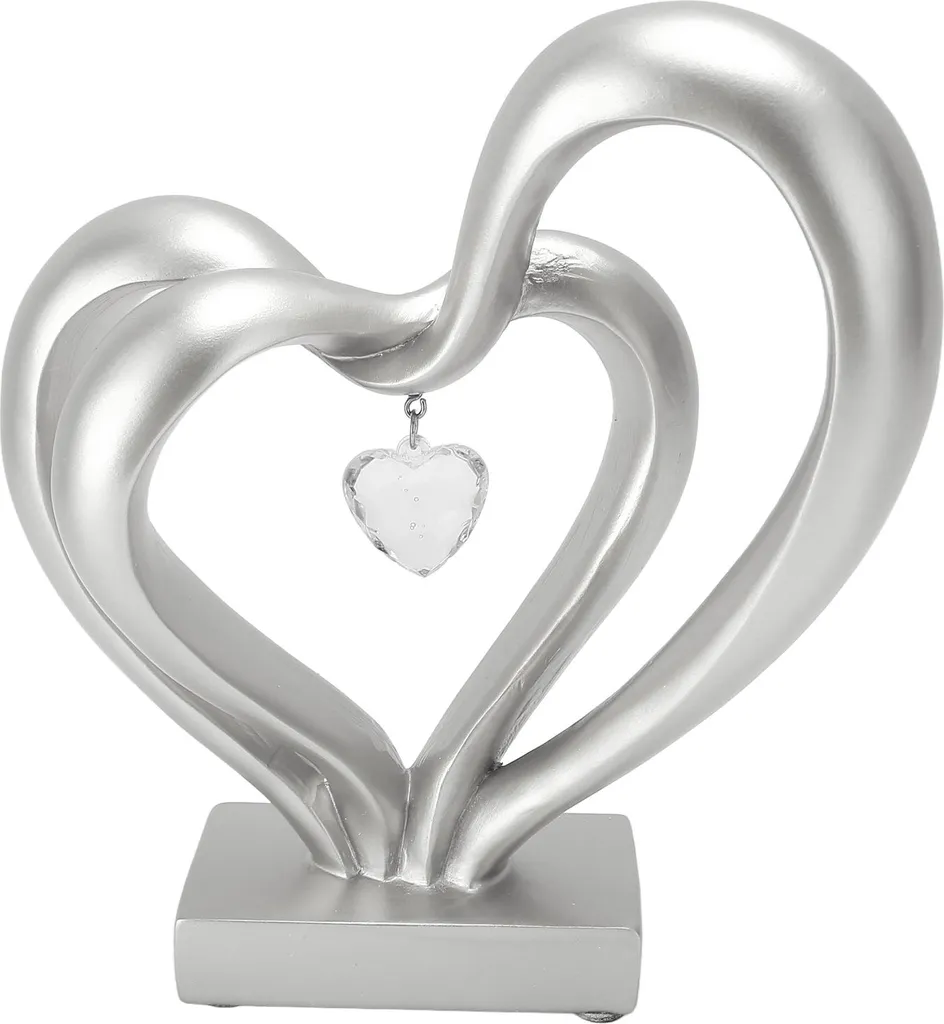 Statue Décorative Cœur Romantique en Résine pour Anniversaire de Mariage