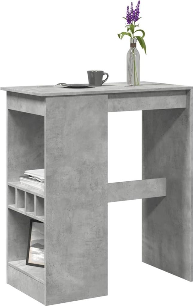 Maison Exclusive - Bartisch mit Regal Betongrau 90x47,5x103,5 cm Holzwerkstoff