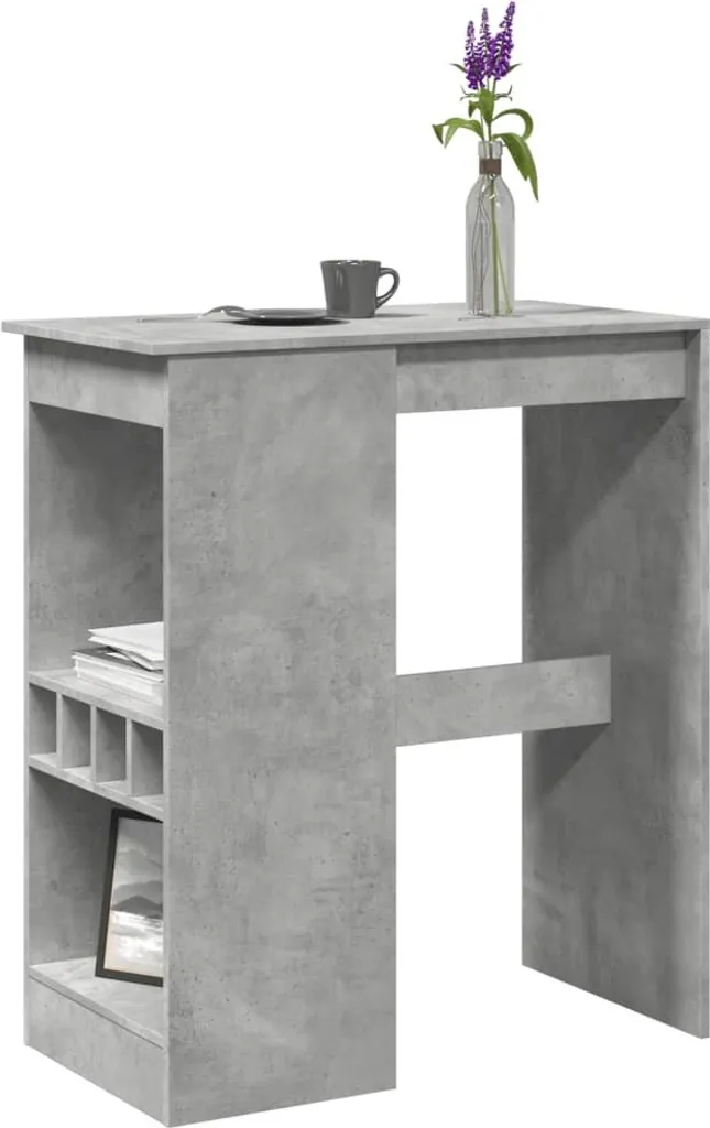 Tavolo Bar Grigio Cemento Moderno 90x47x103 cm - Hommie Look
