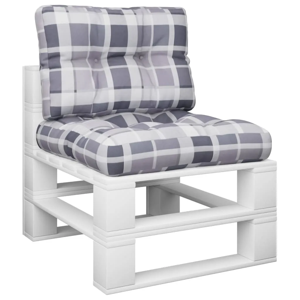 Cuscini per Pallet 2 Pezzi Grigio a Quadri | Set Arredo Giardino 2025 - 3