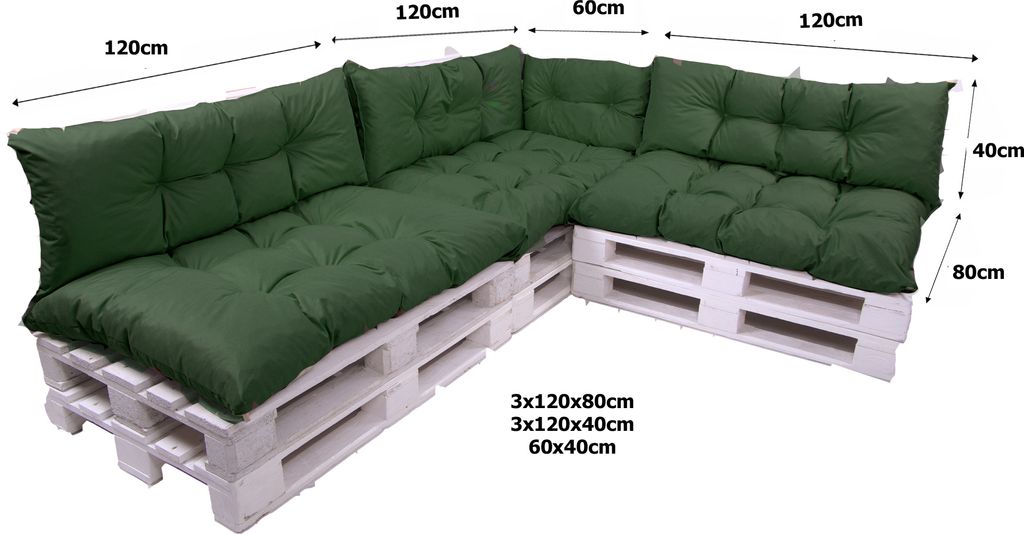 Palettenkissen 7er-set | sitzkissen 120x80 + rückenkissen Produktbild 2