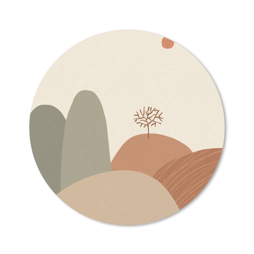 MuchoWow Mauspad Mousepad Pastell - Berge - Landschaft - Abstrakt 50x50 cm - Mousepads - Maus Mat - Pad - Mausunterlage - Vinyl
