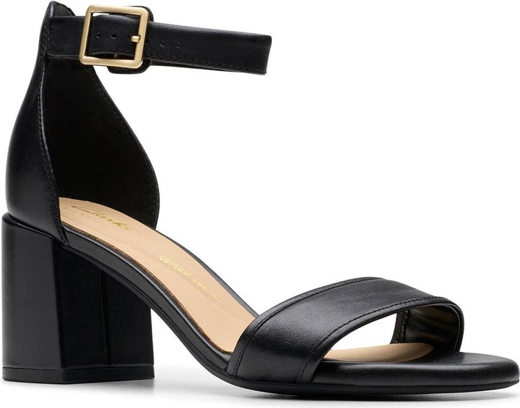 CLARKS Sandalen Ezoria Mae mit raffinierter ausgestellter Ferse 1216 Black Leather 36